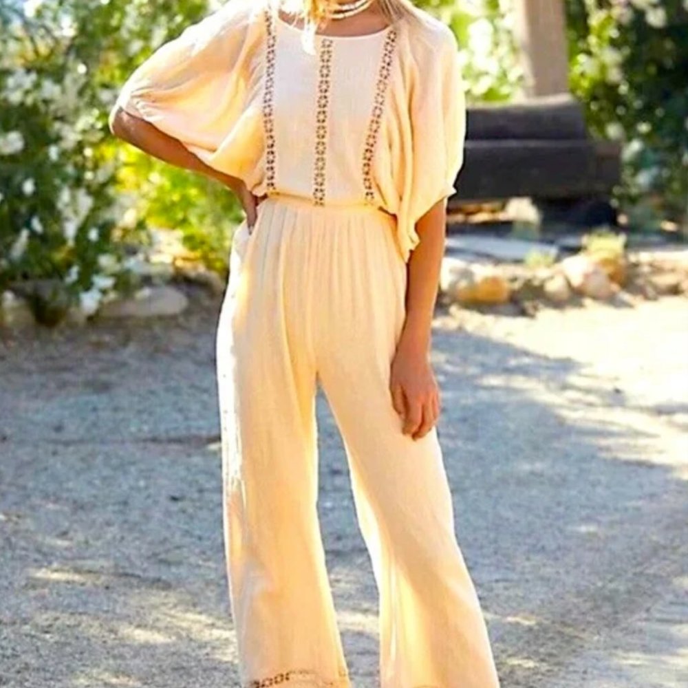 NWT Free People Salerno Jumpsuit Ivory - Size S
